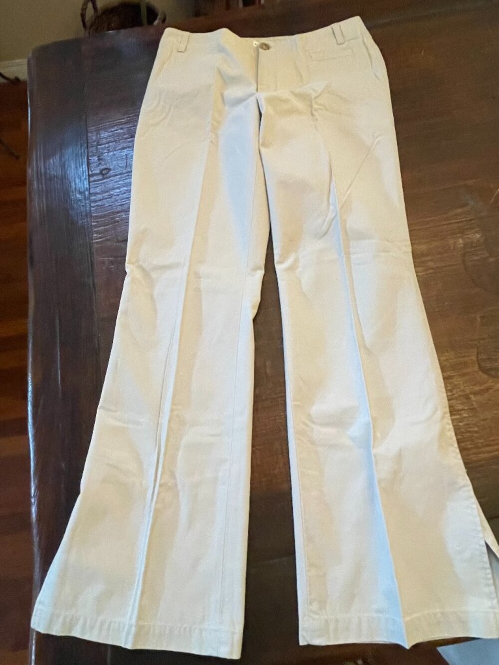 Banana Republic Women's Pants Beige Khaki 8 Cotton Business Casual Back Pkts New